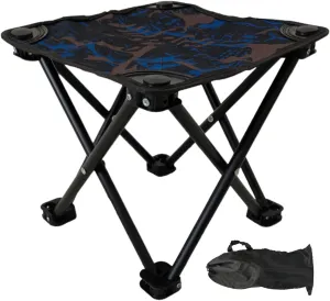 Blue Folding Camping Chair - Outdoor Folding Chair | 600D High-Density Oxford Cloth Metal Tube Heavy Duty Stool with Storage Bag | Comfortable Support for Travel Beach Fishing Mountaineering Sports