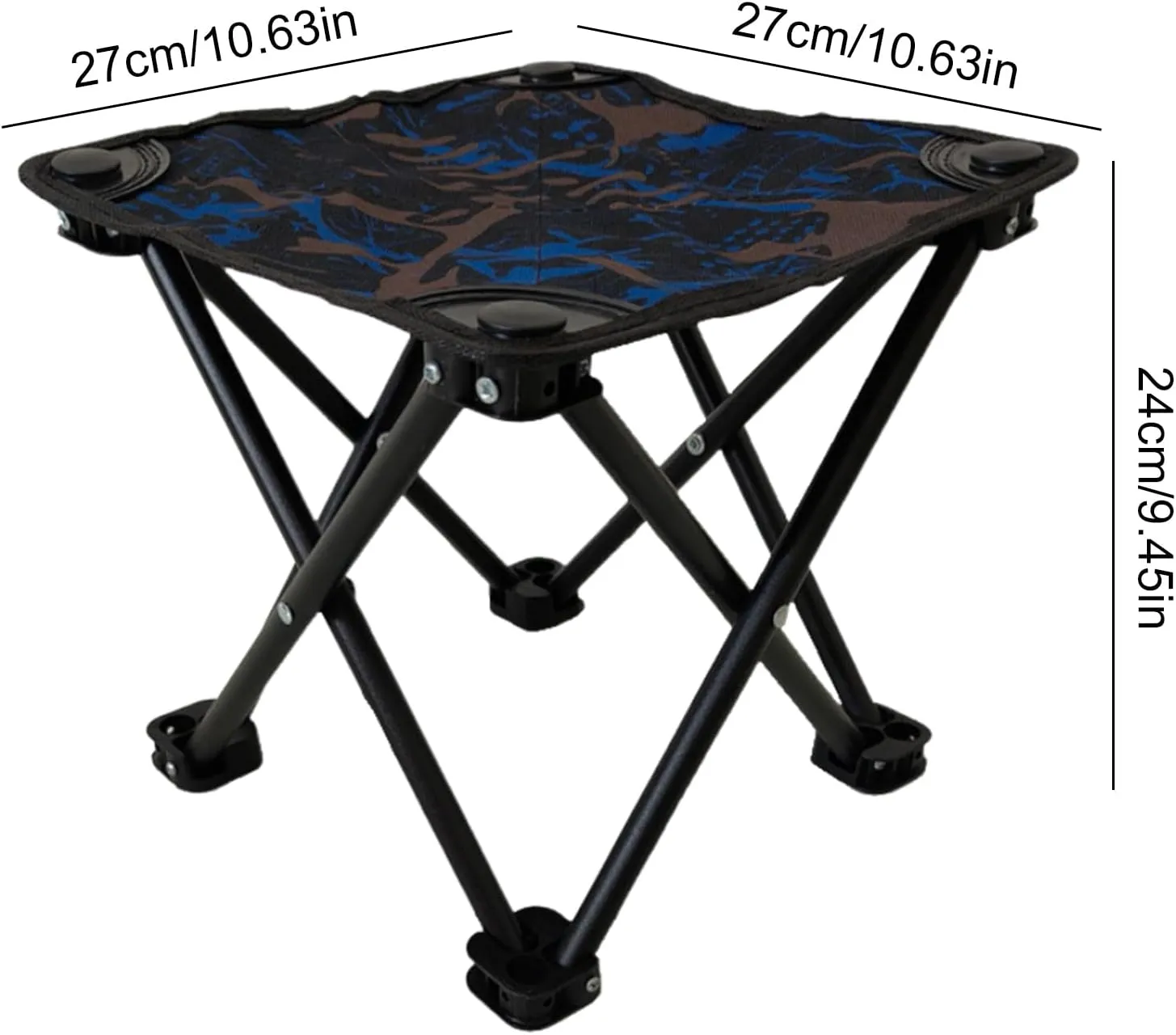 Blue Folding Camping Chair - Outdoor Folding Chair | 600D High-Density Oxford Cloth Metal Tube Heavy Duty Stool with Storage Bag | Comfortable Support for Travel Beach Fishing Mountaineering Sports
