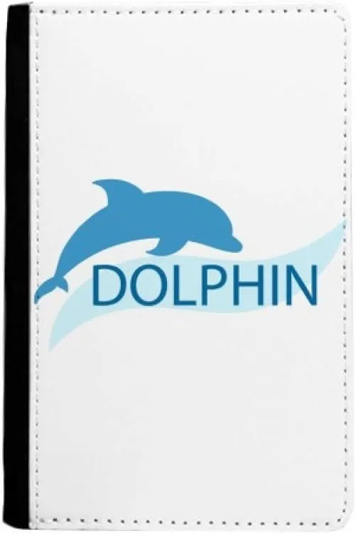 Blue Ocean Docile Dolphin Illustrate Passport Holder Notecase Burse Wallet Cover Card Purse