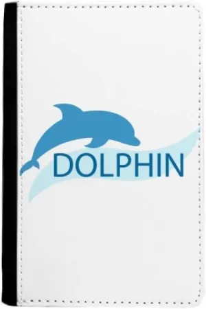 Blue Ocean Docile Dolphin Illustrate Passport Holder Notecase Burse Wallet Cover Card Purse