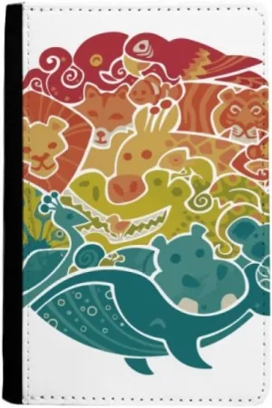 Blue Ocean Fish Abstract Illustrate Passport Holder Notecase Burse Wallet Cover Card Purse
