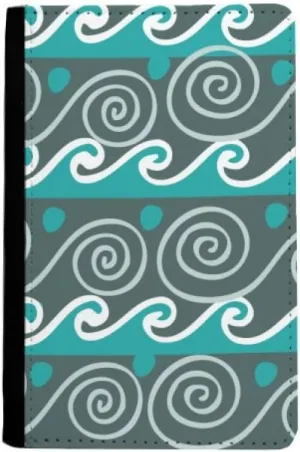 Blue Wave Mexico Totems Ancient Civilization Passport Holder Notecase Burse Wallet Cover Card Purse