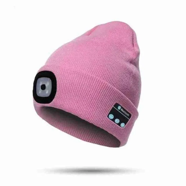 Bluetooth Speaker Beanie - Unisex Winter Headlamp Hat