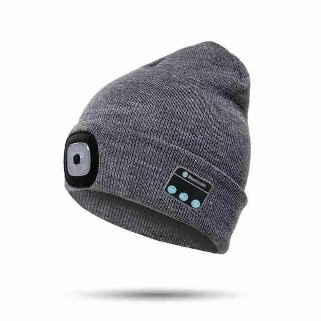 Bluetooth Speaker Beanie - Unisex Winter Headlamp Hat