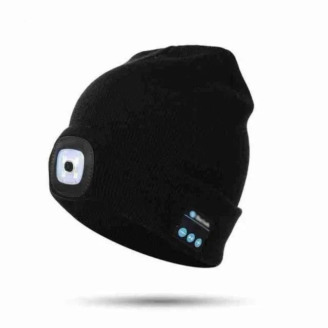 Bluetooth Speaker Beanie - Unisex Winter Headlamp Hat