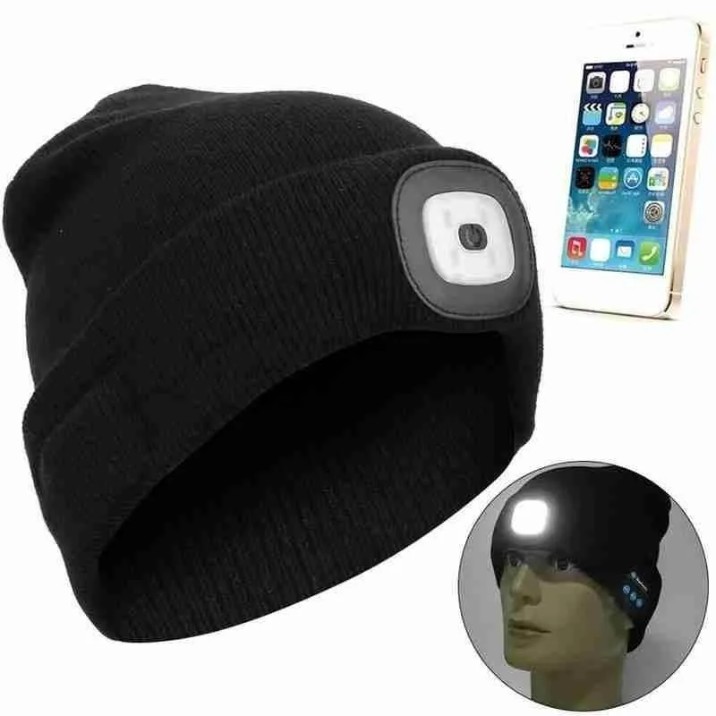 Bluetooth Speaker Beanie - Unisex Winter Headlamp Hat