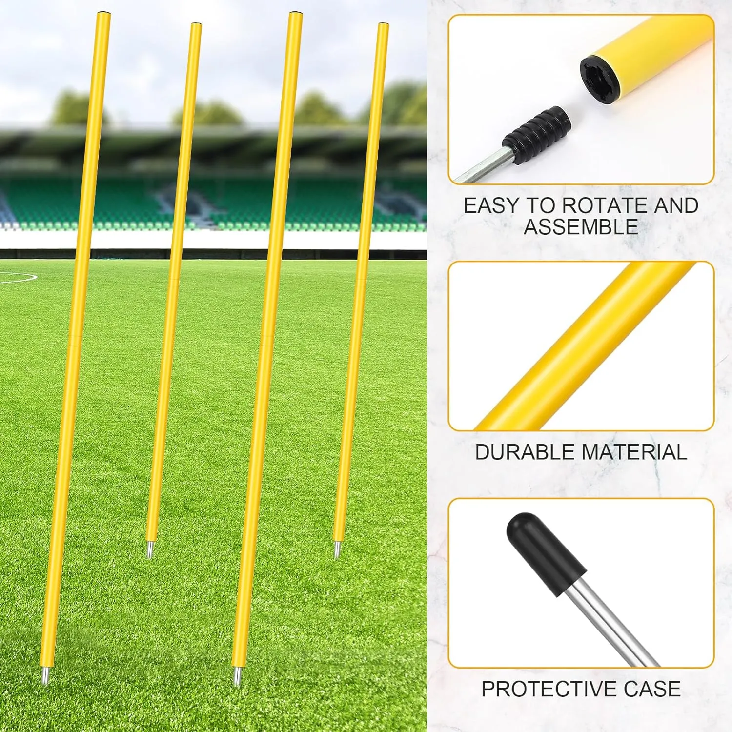 Blulu Training Agility Poles 5ft Forza Slalom Adjustable Soccer Training Poles Soccer Sticks Agility Equipment for Football Sport Football Soccer Speed