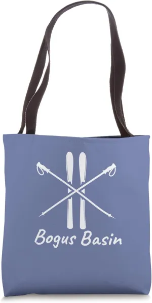 Bogus Basin Idaho Ski Skier Skiing Poles Winter Vacation Tote Bag