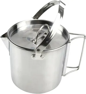 Boil Water Pot 1.2l Collapsible Stainless Steel Kettle Easy to Pour Lid for Camping Hiking Outdoor Cooking