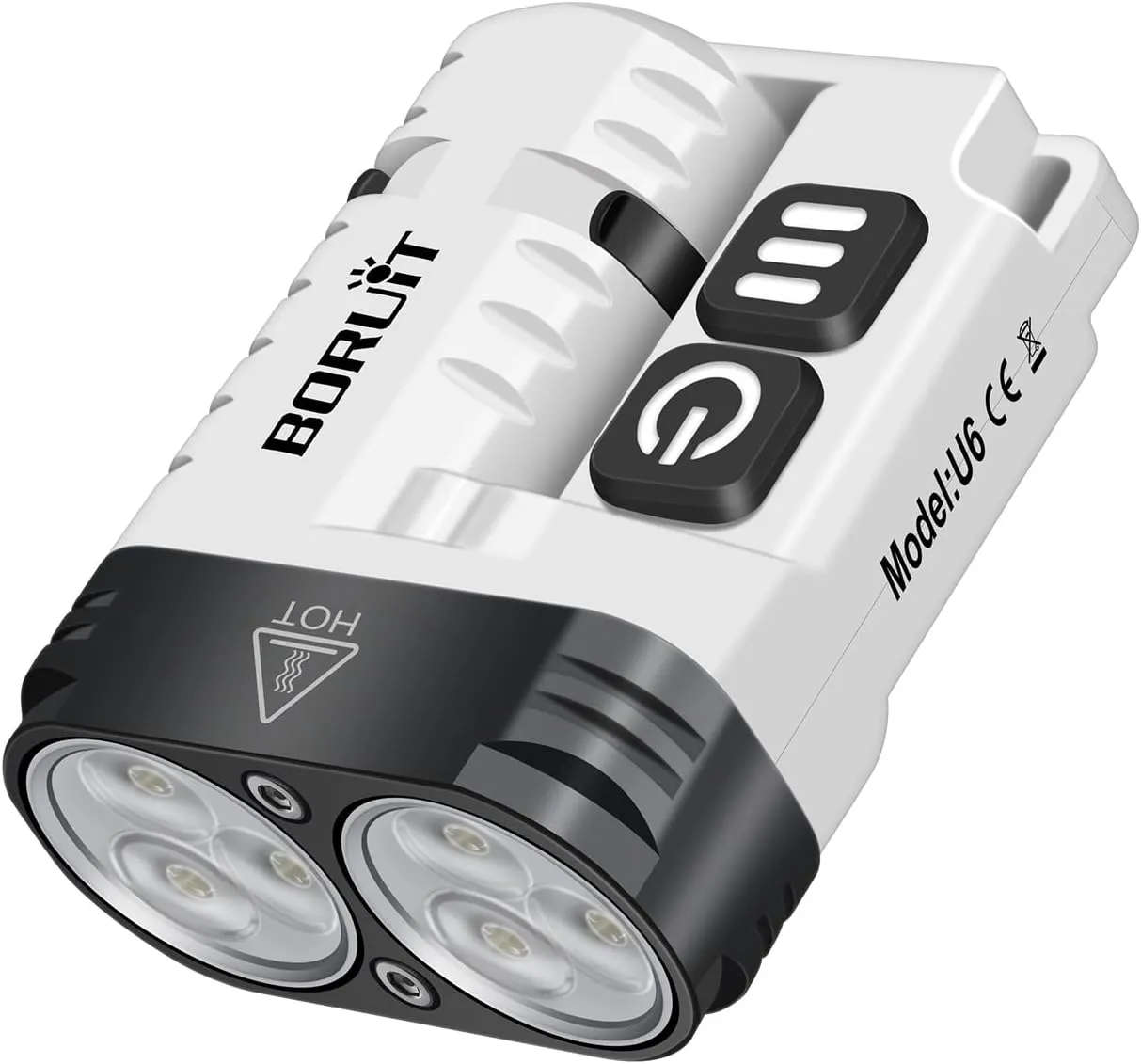 BORUIT U6 Small Flashlights Powerful, Super Bright Mini EDC Flashlight USB C Rechargeable Led Pocket Clip Flash Light with Keychain, Magnetic, Lanyard, IP68 Waterproof