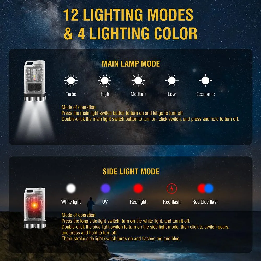 BORUiT V3 LED Portable Mini Flashlight Torch
