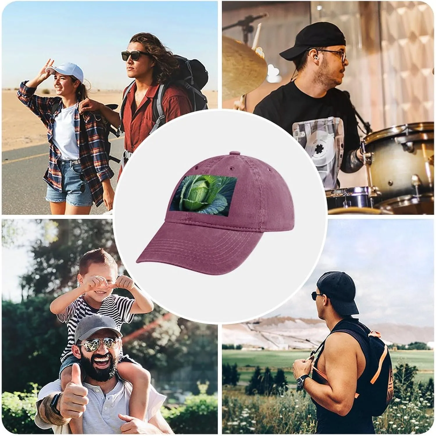 Bright Cabbage Baseball Cap for Women Men Golf Dad Hat Adjustable Classic Baseball Hat Outdoor Sports Caps,