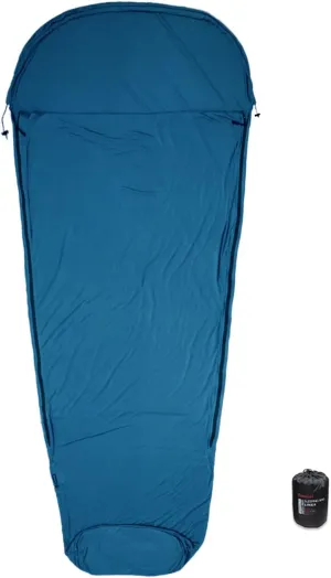 BROWINT Thermolite Sleeping Bag Liner with Zippers for Cold Weather, Lightweight Mummy with Hood & Rectangular Sleep Sack for Adult, Adds Warmth, Thermal Travel Liner, All Season