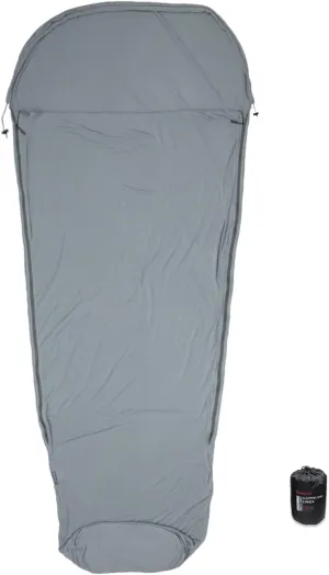 BROWINT Thermolite Sleeping Bag Liner with Zippers for Cold Weather, Lightweight Mummy with Hood & Rectangular Sleep Sack for Adult, Adds Warmth, Thermal Travel Liner, All Season