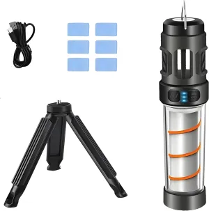 BuzzDefense Portable Camping Lantern with Mosquitos Repellent, Magnetic Base & Hook, 3-in-1 Rechargeable Outdoor Light, IPX6 Waterproof Tent Lamp with Warm Ambience & Flashlight Modes