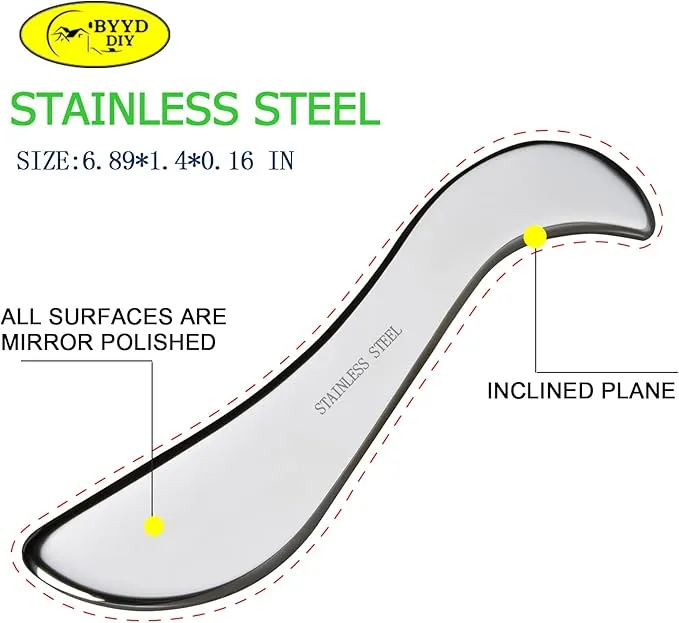BYYDDIY Stainless Steel Gua Sha Muscle Scraper Tool