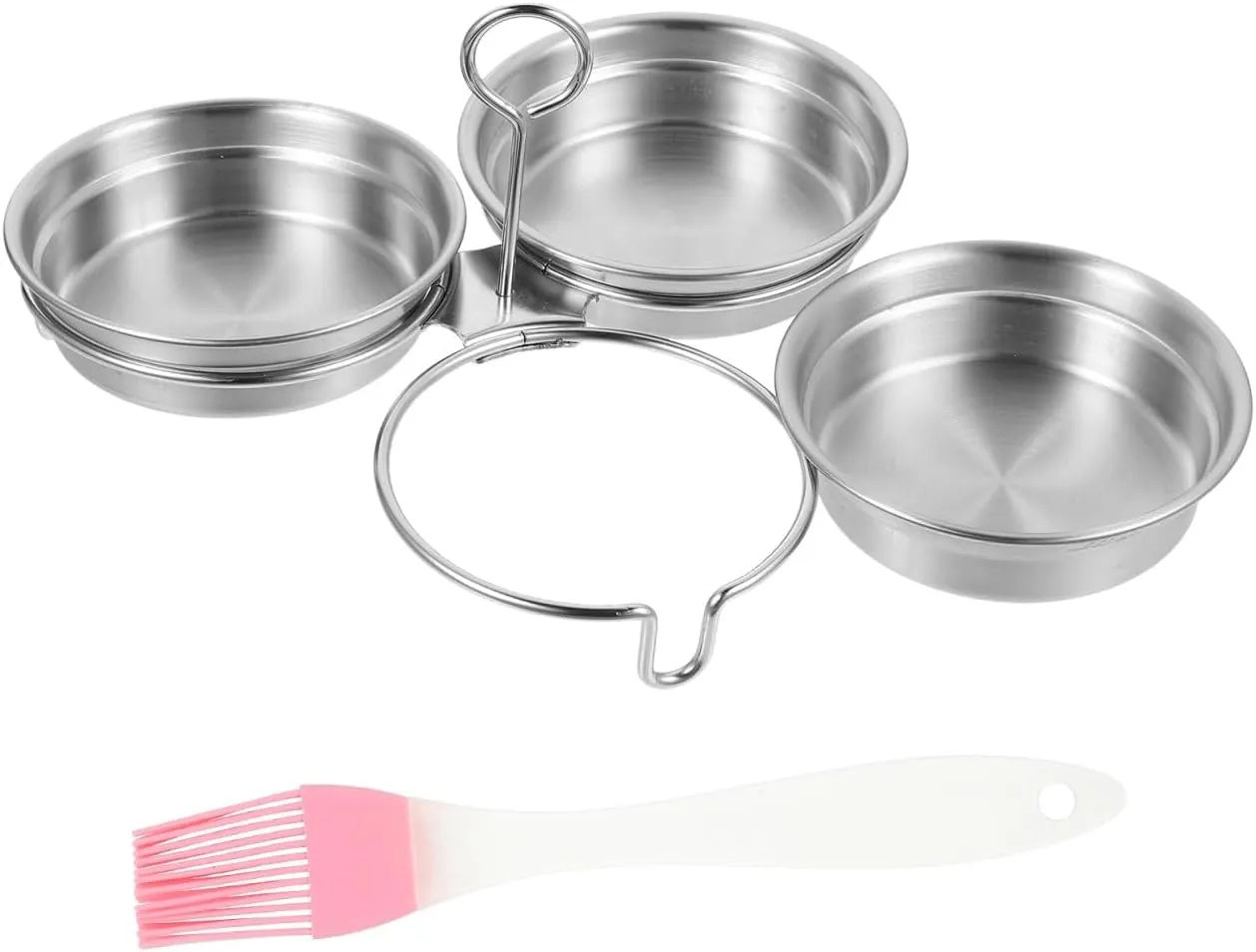 Cabilock Non-Stick Egg Poacher - Stainless Steel Insert with Pastry Brush for Perfect Poached Eggs