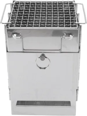 Cam Wood Stove Foldable Stainl Steel Integrated BBQ Grill for Warm Outdoor Picnic Grill Can Accept Different Such Leaves and Branches You Cam Wood StoveOutdoor Wood Burning