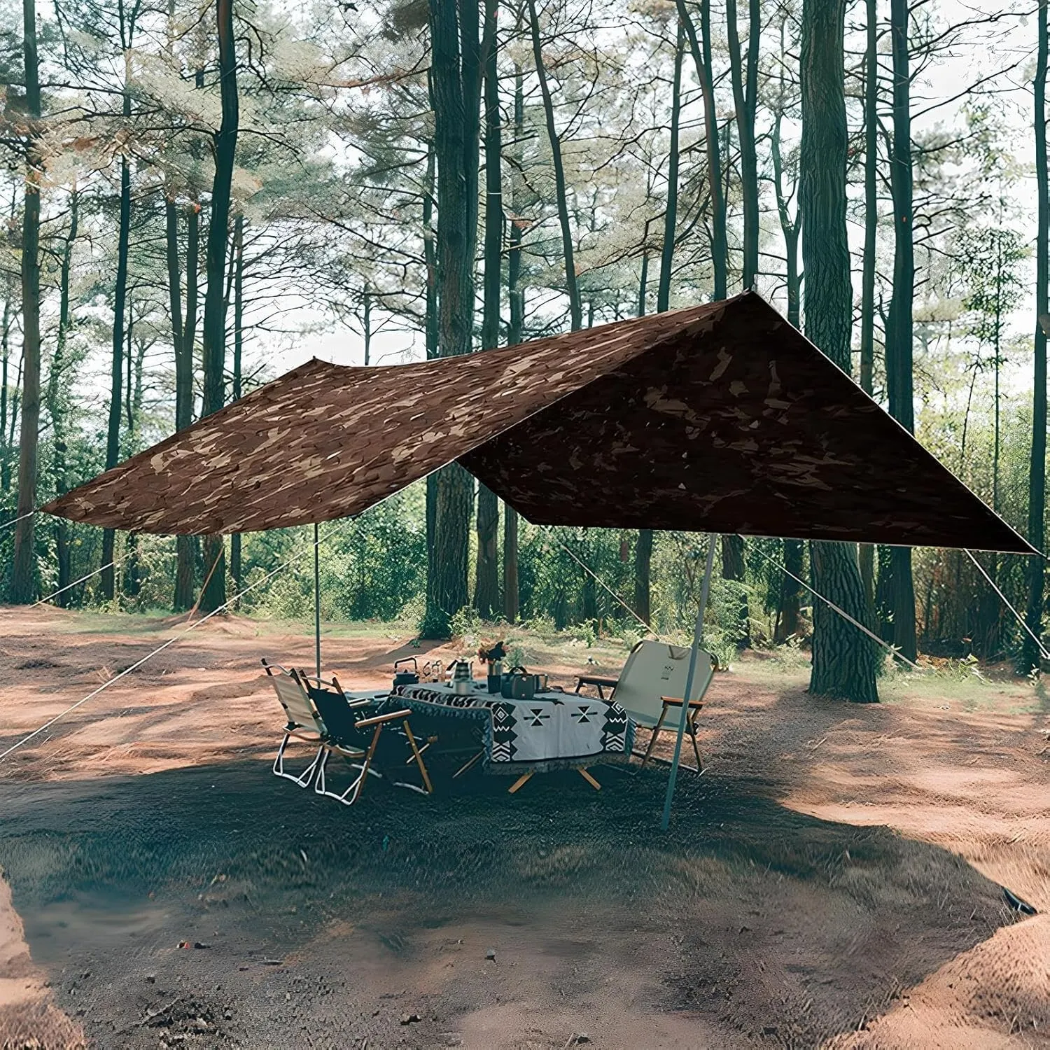 Camouflage Net with Mesh Backing, Rectangular Sunshade, Military Camo Nets for Car Covers Tent Shade Camping Sun Shelter Decorative Shade Net(2x8m(6.6x26.2ft))