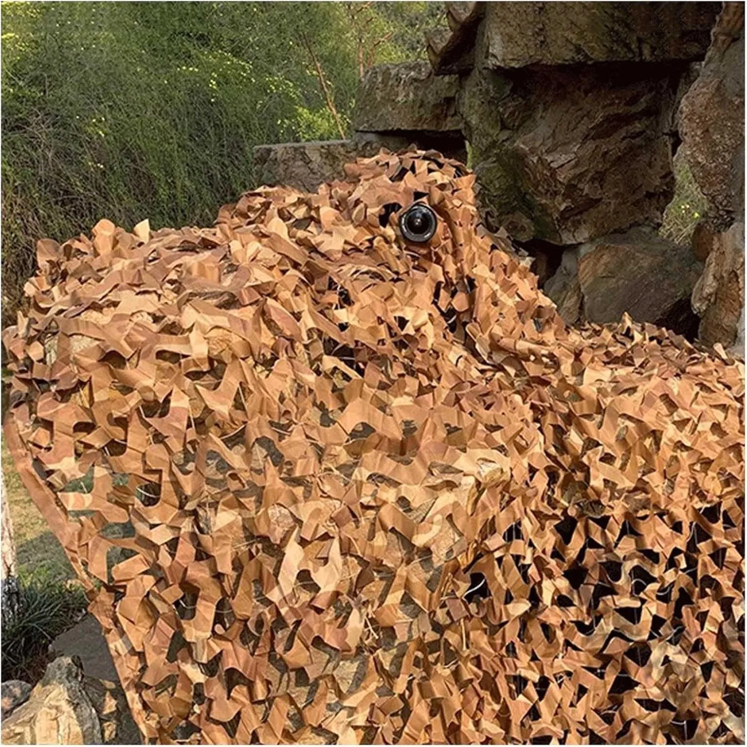Camouflage Net with Mesh Backing, Rectangular Sunshade, Military Camo Nets for Car Covers Tent Shade Camping Sun Shelter Decorative Shade Net(2x8m(6.6x26.2ft))