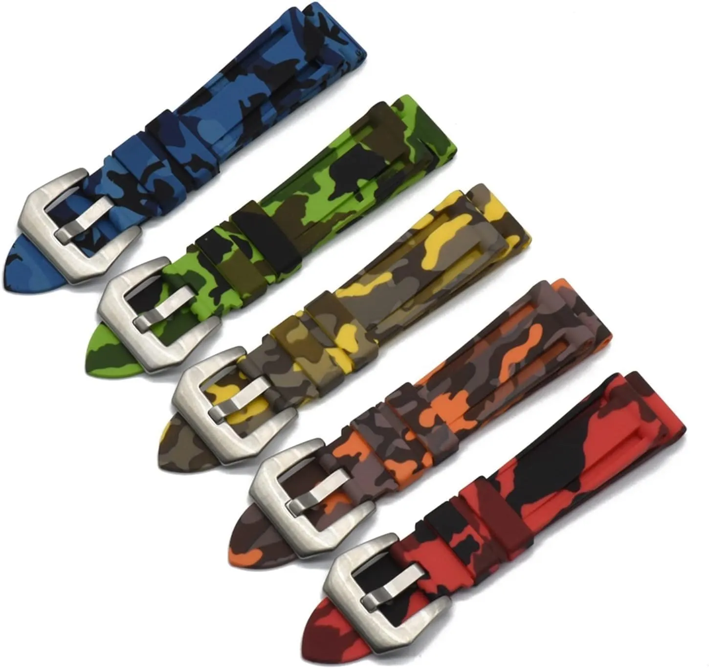 Camouflage Silicone Watch Strap Waterproof Rubber Watchband Bracelet For SmartWatch Accessories Band