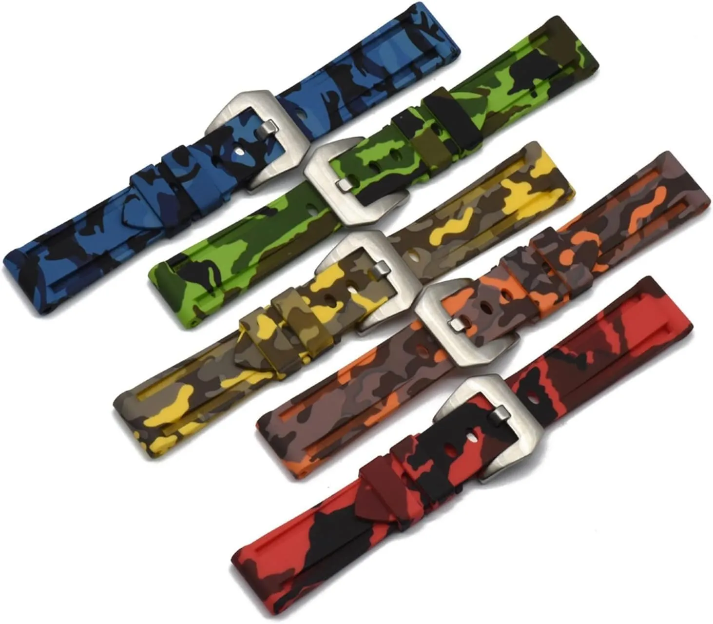 Camouflage Silicone Watch Strap Waterproof Rubber Watchband Bracelet For SmartWatch Accessories Band