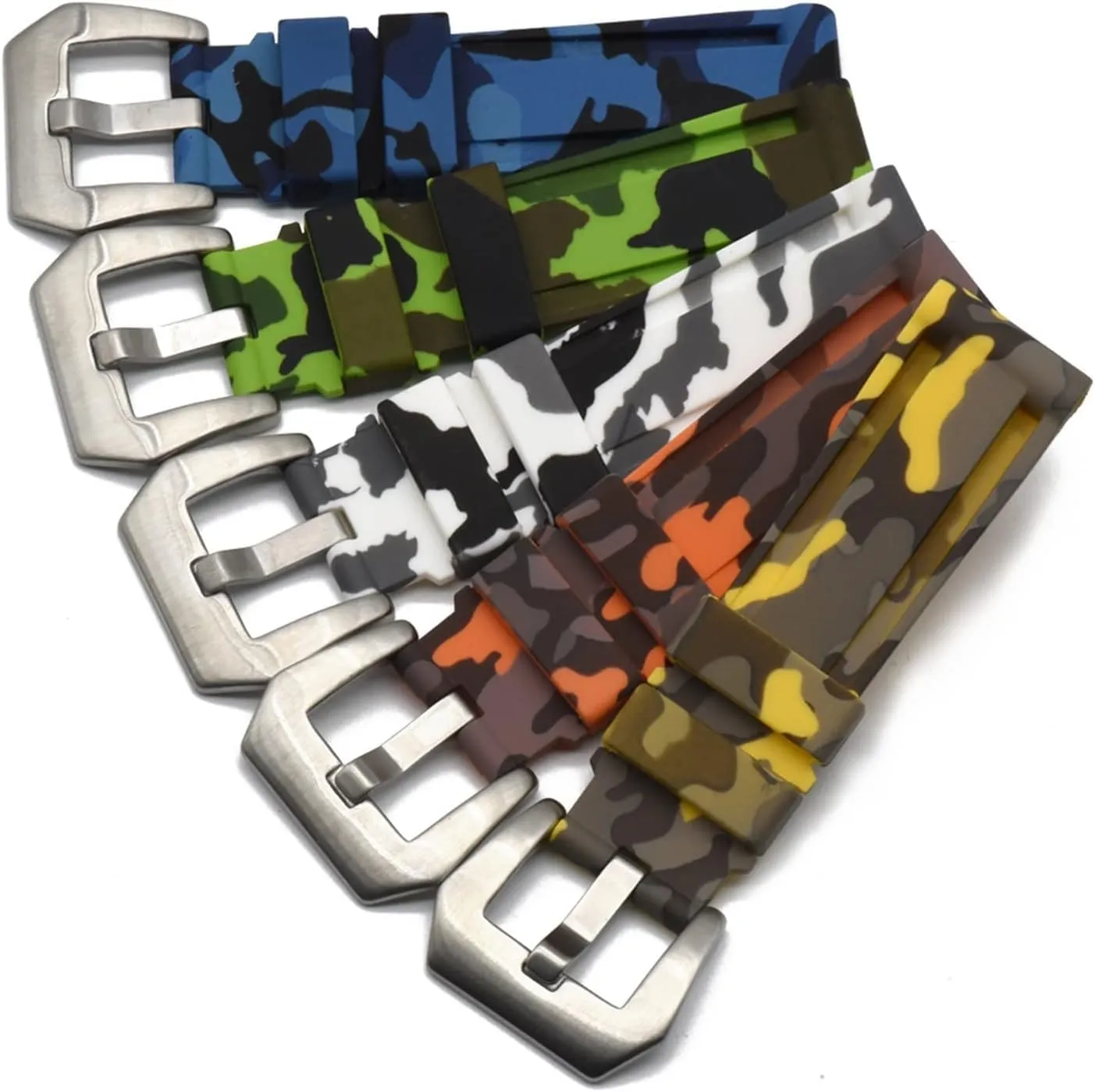 Camouflage Silicone Watch Strap Waterproof Rubber Watchband Bracelet For SmartWatch Accessories Band