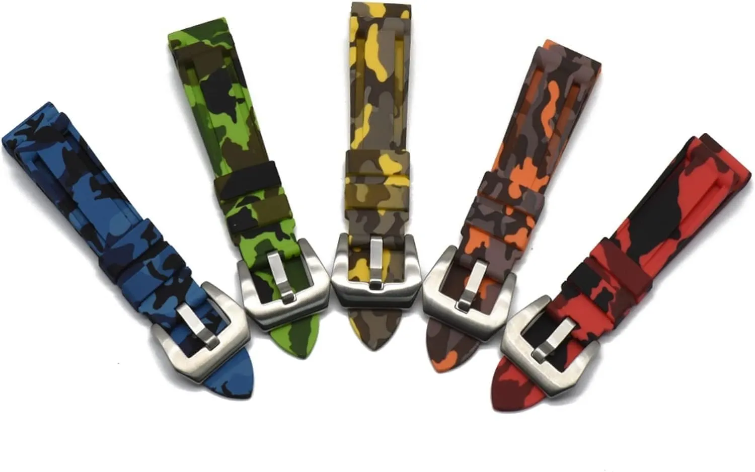 Camouflage Silicone Watch Strap Waterproof Rubber Watchband Bracelet For SmartWatch Accessories Band