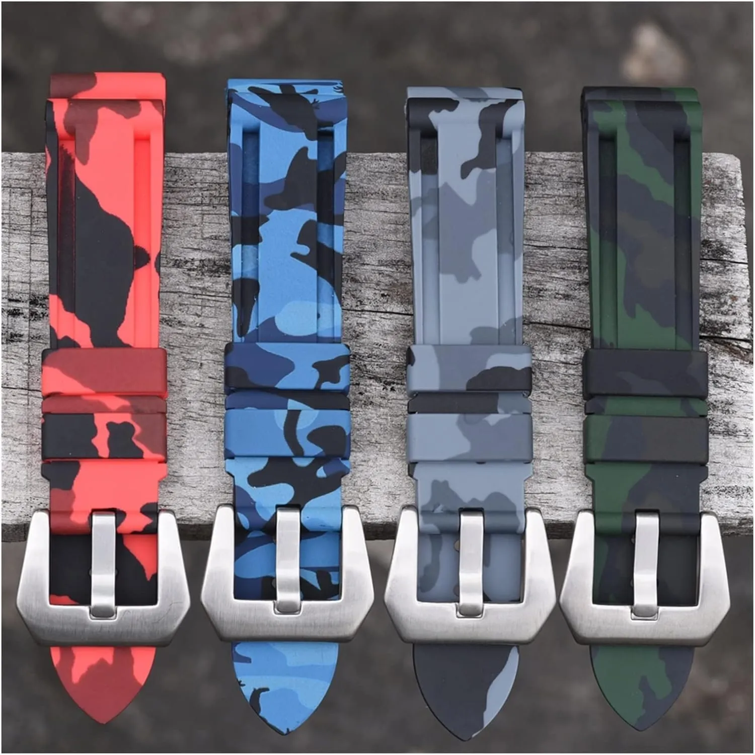 Camouflage Silicone Watch Strap Waterproof Rubber Watchband Bracelet For SmartWatch Accessories Band