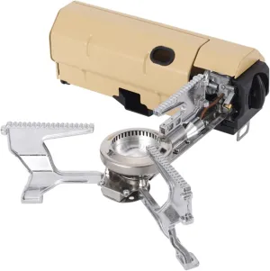 Camping Butane Stove Portable Foldable Cassette Stove with Carrying Bag for Camping Hiking Backpacking Outdoor Cooking Stove, Khaki