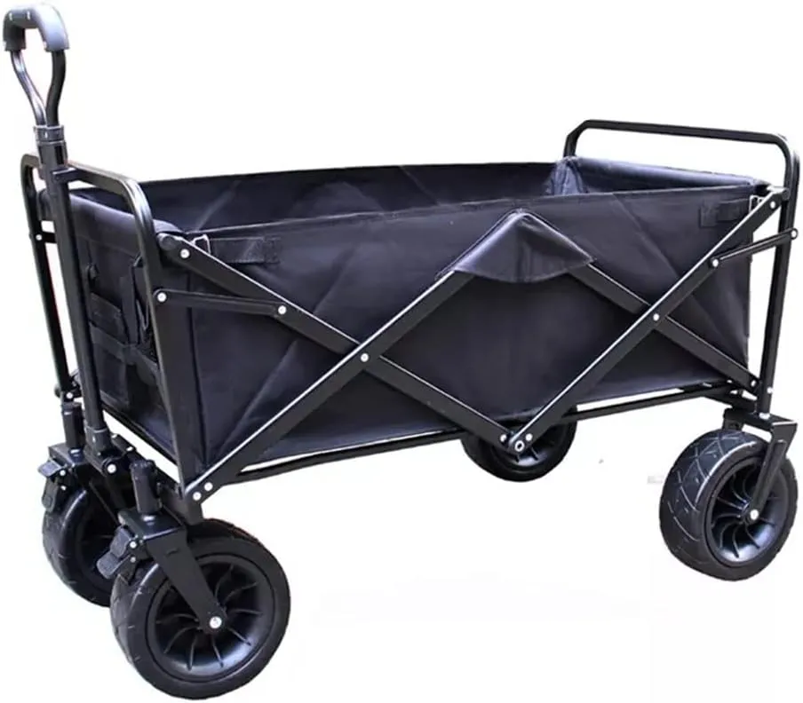 Camping Cart 120L Large Capacity Folding Adjustable Trolley Portable Shopping Pushcart Outdoor Picnic Beach Wagon (Argento 100 * 50 * 75cm)