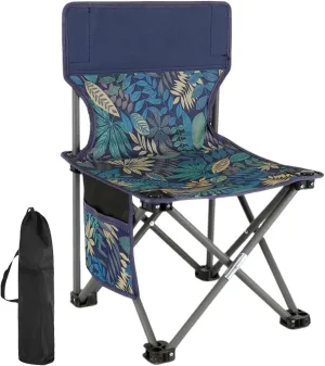 Camping Chair - Heavy Duty Folding Chairs, Padded Fishing Chairs | Adjustable Portable Seat, Comfortable Support 286lbs with Side Pocket for Outdoor Beach Fishing Picnic