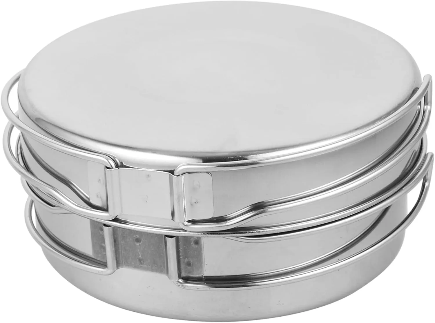 Camping Cooking Supplies Stainless Steel Pot Set 4-Piece Outdoor Cookware Easy to Clean for Camping Hiking