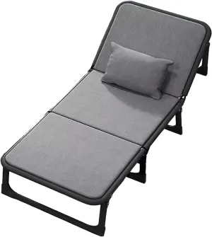 Camping Cots for Adults Foldable Camping Cot 6 Positions Adjustable Camping Cots 4 X 360° Universal Wheels Lounge Chair