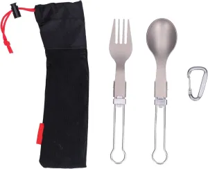 Camping Cutlery Set with Foldable Spoon and, Portable Travel Tableware for Outdoor Picnic, Made of Durably Alloy and Stainless Steel