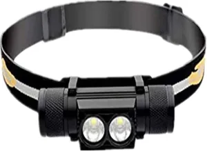 Camping Essentials, Head Torch LED Headlamp Rechargeable Headlamp Super Bright Head Light with Dual LED 1200 Lumens Included Outdoor headlamps