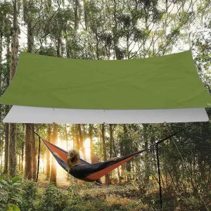 Camping Hammock Plane Lightweight Portable Rain Flying Tent Waterproof Easy for Hiking Picnic (Color : Green, Size : 3 * 3m)