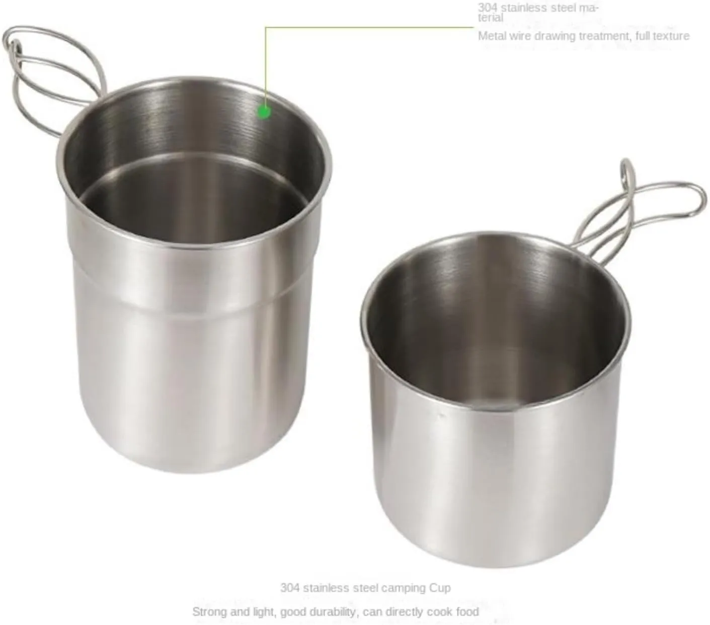 Camping Kitchen Utensil Outdoor 304 Stainless Steel Pot Set Foldable Mountain Climbing Travel Portable Camping Pot for Outdoor Cooking