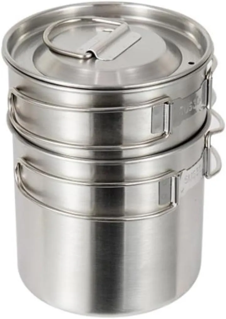 Camping Kitchen Utensil Outdoor 304 Stainless Steel Pot Set Foldable Mountain Climbing Travel Portable Camping Pot for Outdoor Cooking
