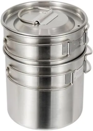 Camping Kitchen Utensil Outdoor 304 Stainless Steel Pot Set Foldable Mountain Climbing Travel Portable Camping Pot for Outdoor Cooking