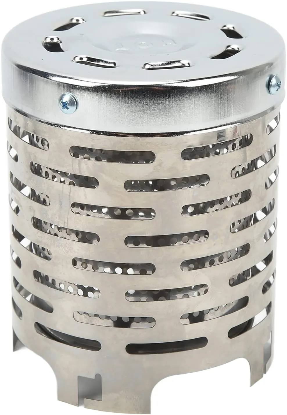 Camping Mini Heater Cover,Portable Stainless Steel Camping Warming Stove Tent Heating Cover Camping Stove with Handle Mesh Bag for Hiking Traveling Silver