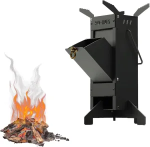 Camping Rocket Stove for Cooking Portable Camping Essentials Wood Burning Stove with a Storage Bag for Picnic, Hunting, Fishing and Hiking