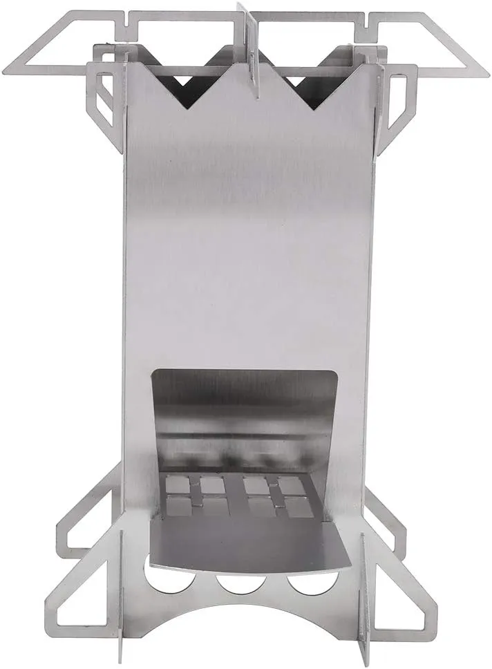 Camping Rocket Stove, Portable Wood Burning Camp Stove 304 Stainless Steel, Camping Wood Stove with Storage Bag for Tent, Cooking, Backpacking, Picnic, BBQ, Travel, Hiking