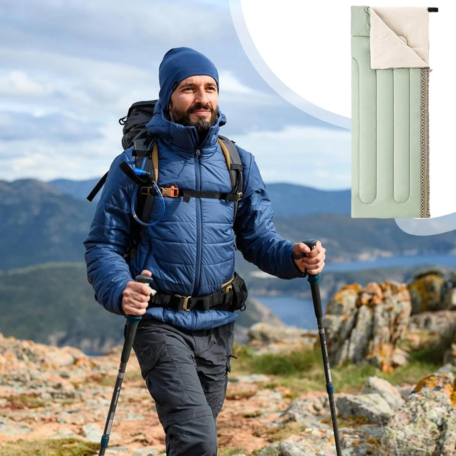 Camping Sleeping Bag - Sleeping Bags For Adults Cold Weather & Warm | Adult Sleeping Bag With A Special Storage | Camping Gear Equipment For 3-4 Season Camping, Hiking,Waterproof, Backpacking And Outd