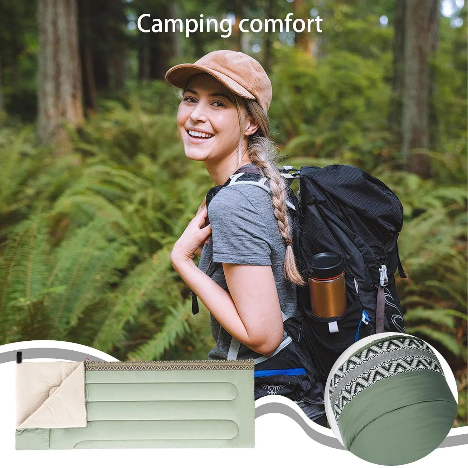 Camping Sleeping Bag - Sleeping Bags For Adults Cold Weather & Warm | Adult Sleeping Bag With A Special Storage | Camping Gear Equipment For 3-4 Season Camping, Hiking,Waterproof, Backpacking And Outd