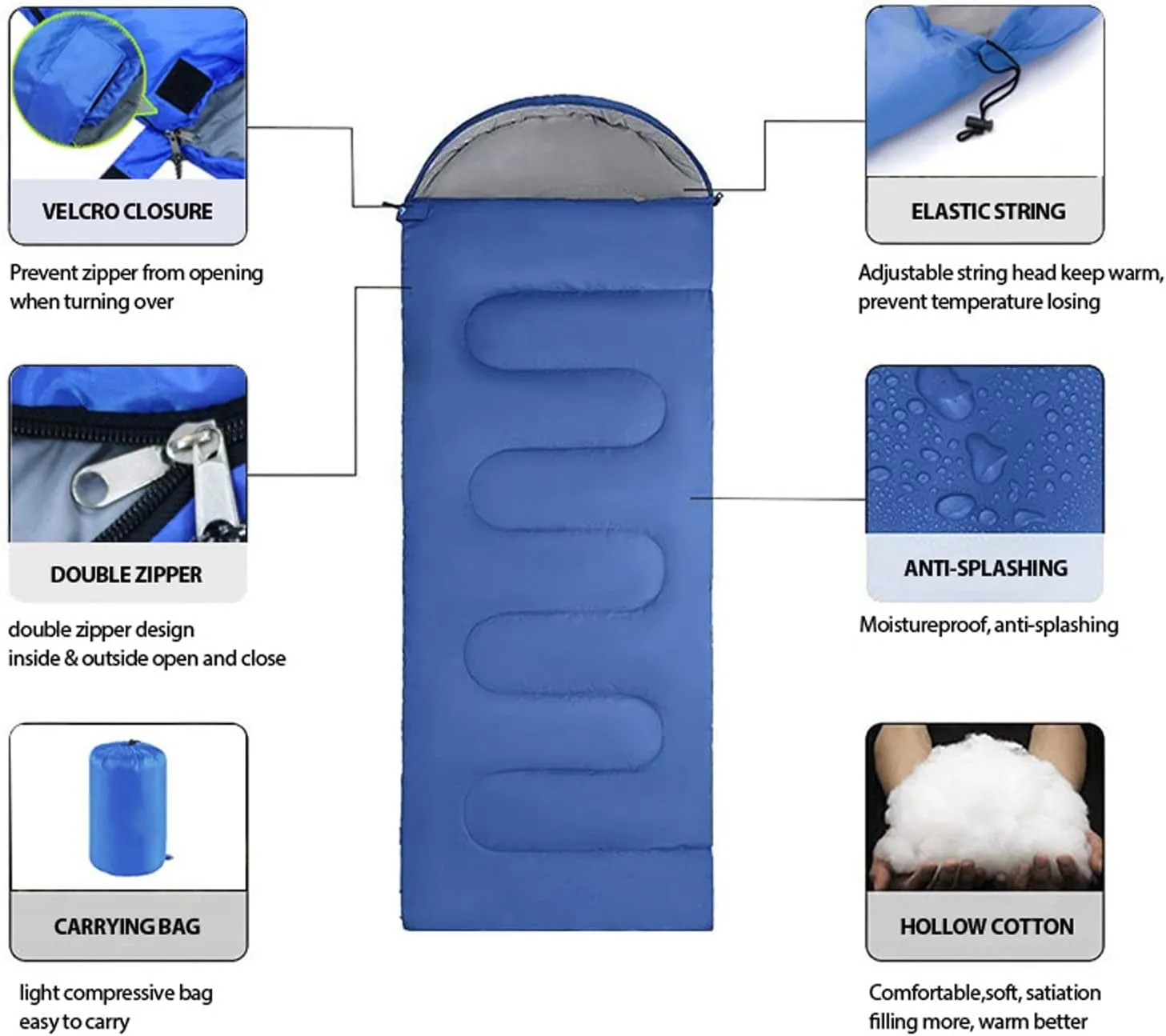 Camping Sleeping Bag,Sleeping Bag Ultralight Camping Waterproof Sleeping Bags Thickened Winter Warm Sleeping Bag Adult Outdoor Camping Sleeping Bags ( Color : Camouflage , Size : 180*30*75cm )