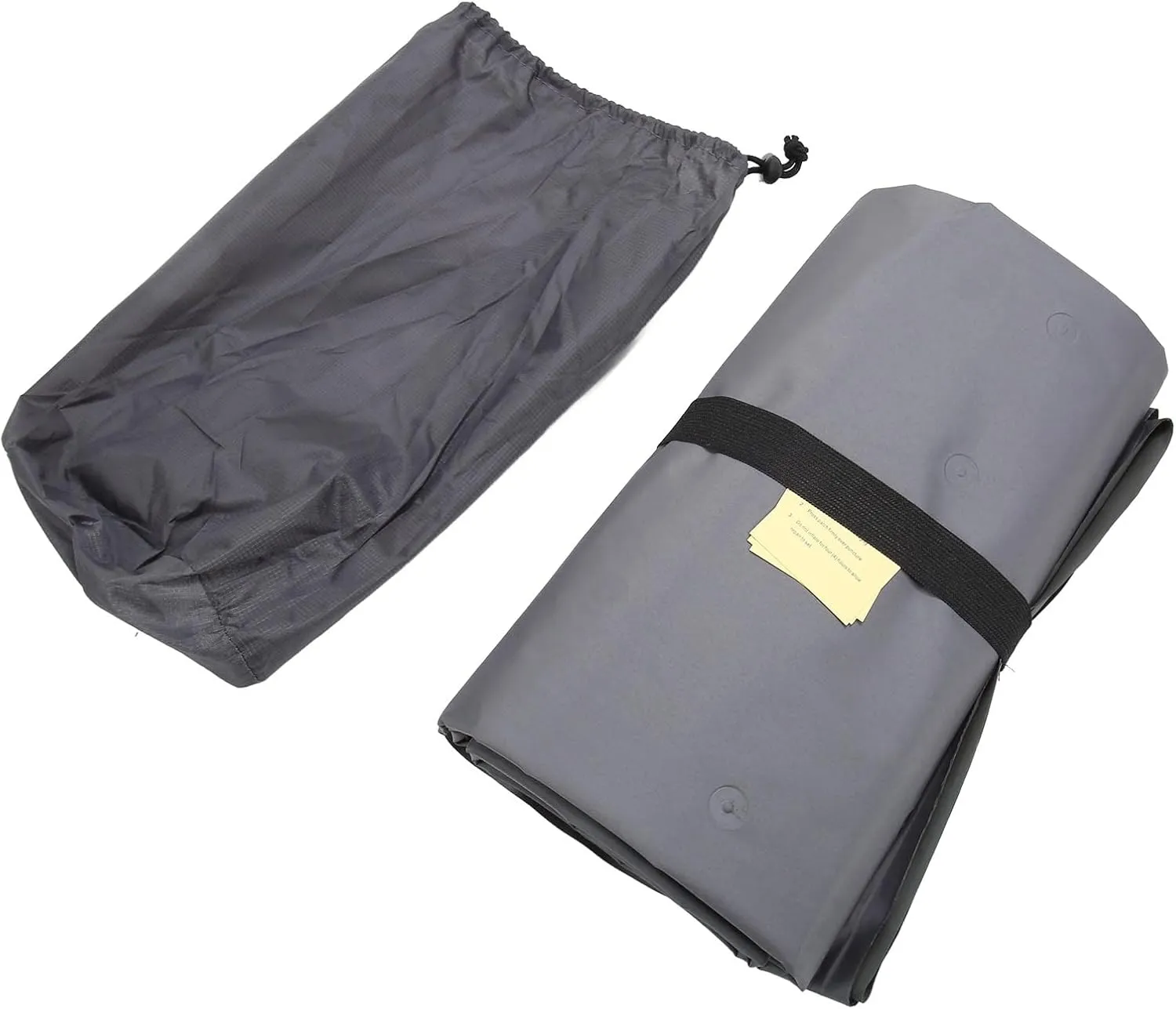 Camping Sleeping Pads, Double Inflatable Camping Sleeping Pads 60s Foot Press Ultralight Sleeping Pad for Camping Ergonomic Design Waterproof Nylon Camping Mat for Outdoor Gray