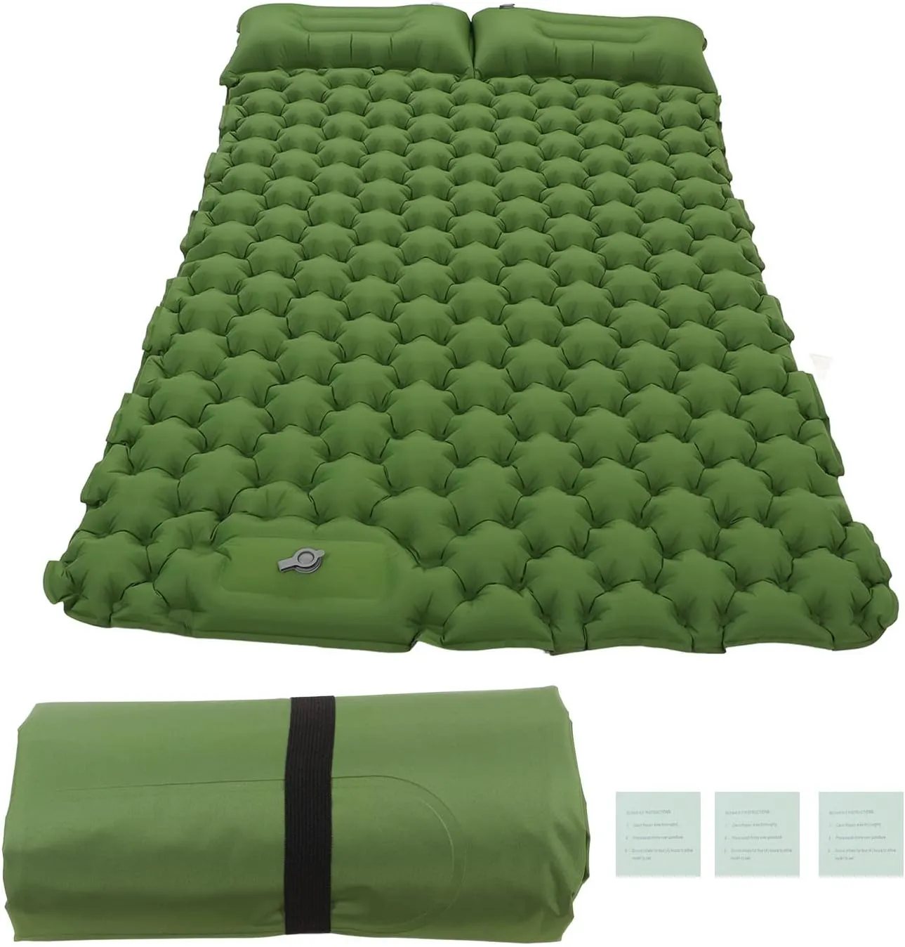 Camping Sleeping Pad,Sleeping Pad Inflatable for Camping,Portable Ergonomic Inflating Sleeping Pad Ideal for Camping, Hiking, Office Breaks, and Outdoor Adventures, Includes (Green)
