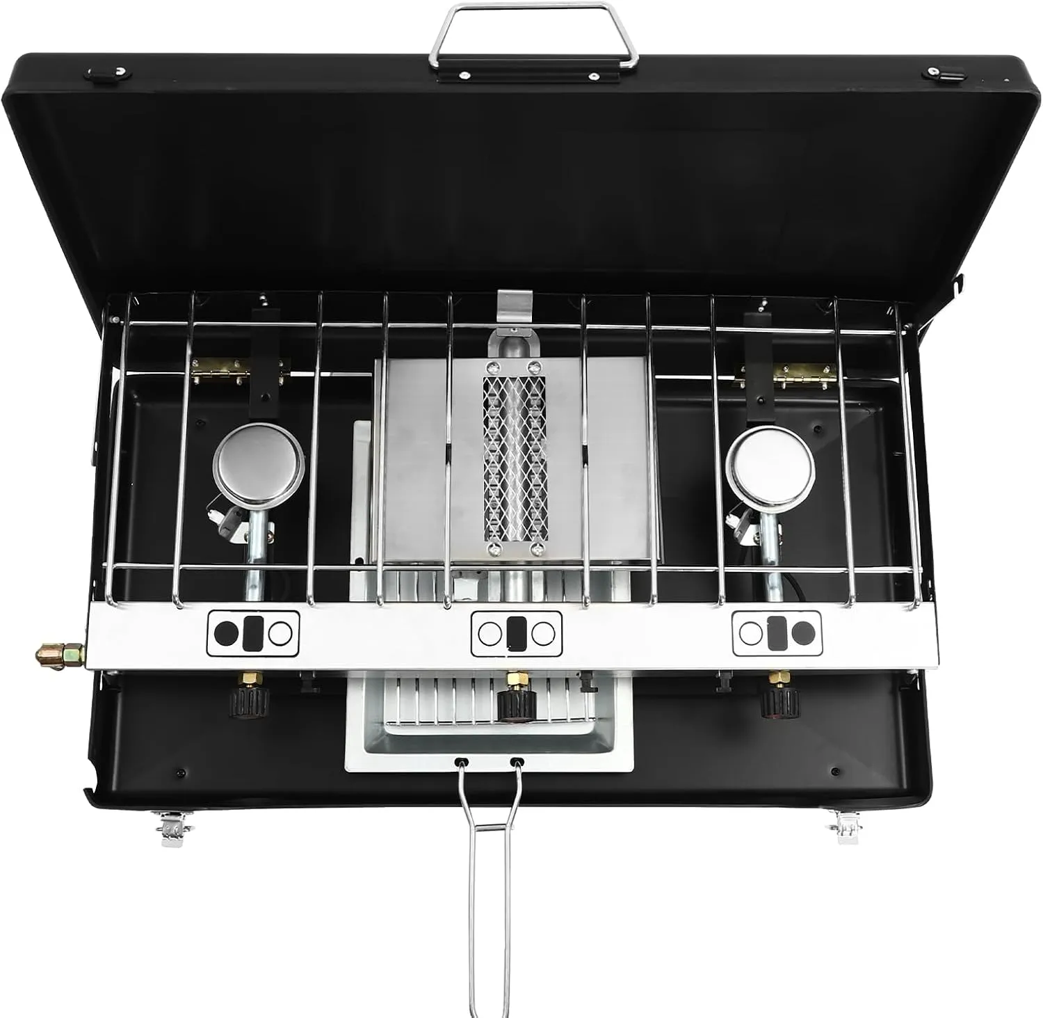 Camping Stove 3 Burner Portable Gas Stove With Toast Tray Propane Camping Stove Camp Stove For Camping BBQ Picnics Outdoor Cooking