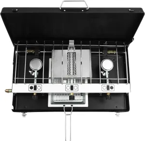 Camping Stove 3 Burner Portable Gas Stove With Toast Tray Propane Camping Stove Camp Stove For Camping BBQ Picnics Outdoor Cooking